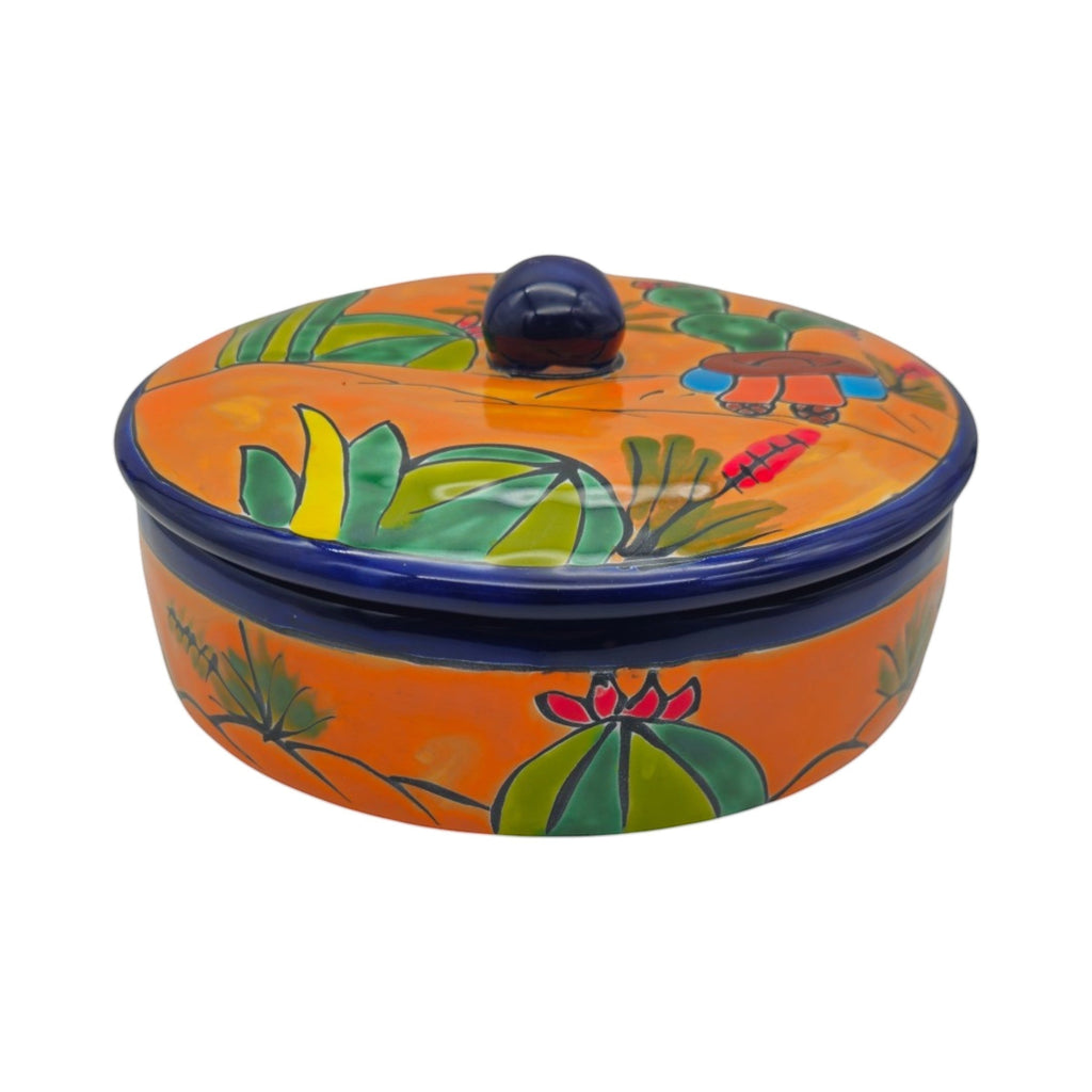 Handmade Talavera Tortilla Warmer | Mexican Sleeping Man Panchito