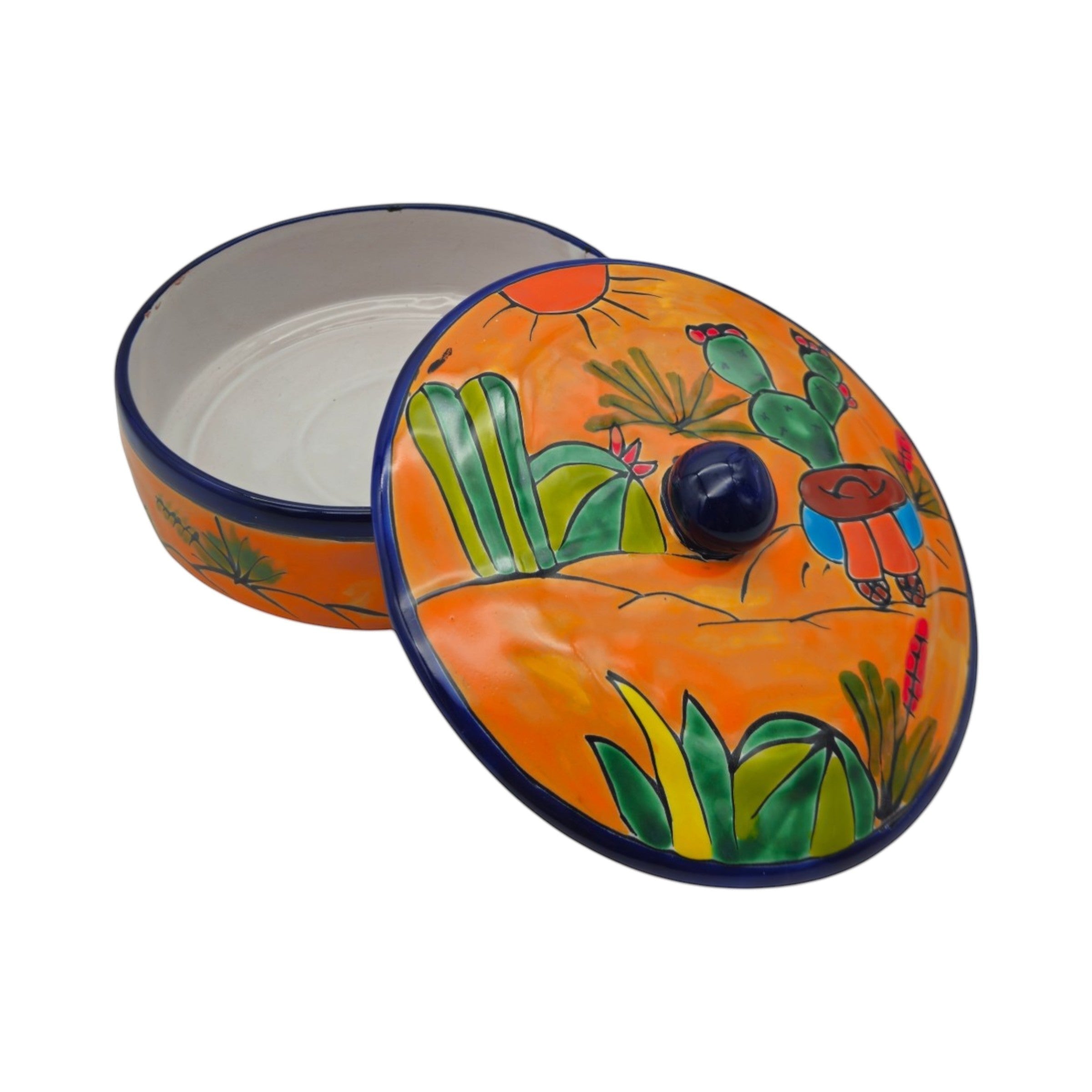 Handmade Talavera Tortilla Warmer | Mexican Sleeping Man Panchito
