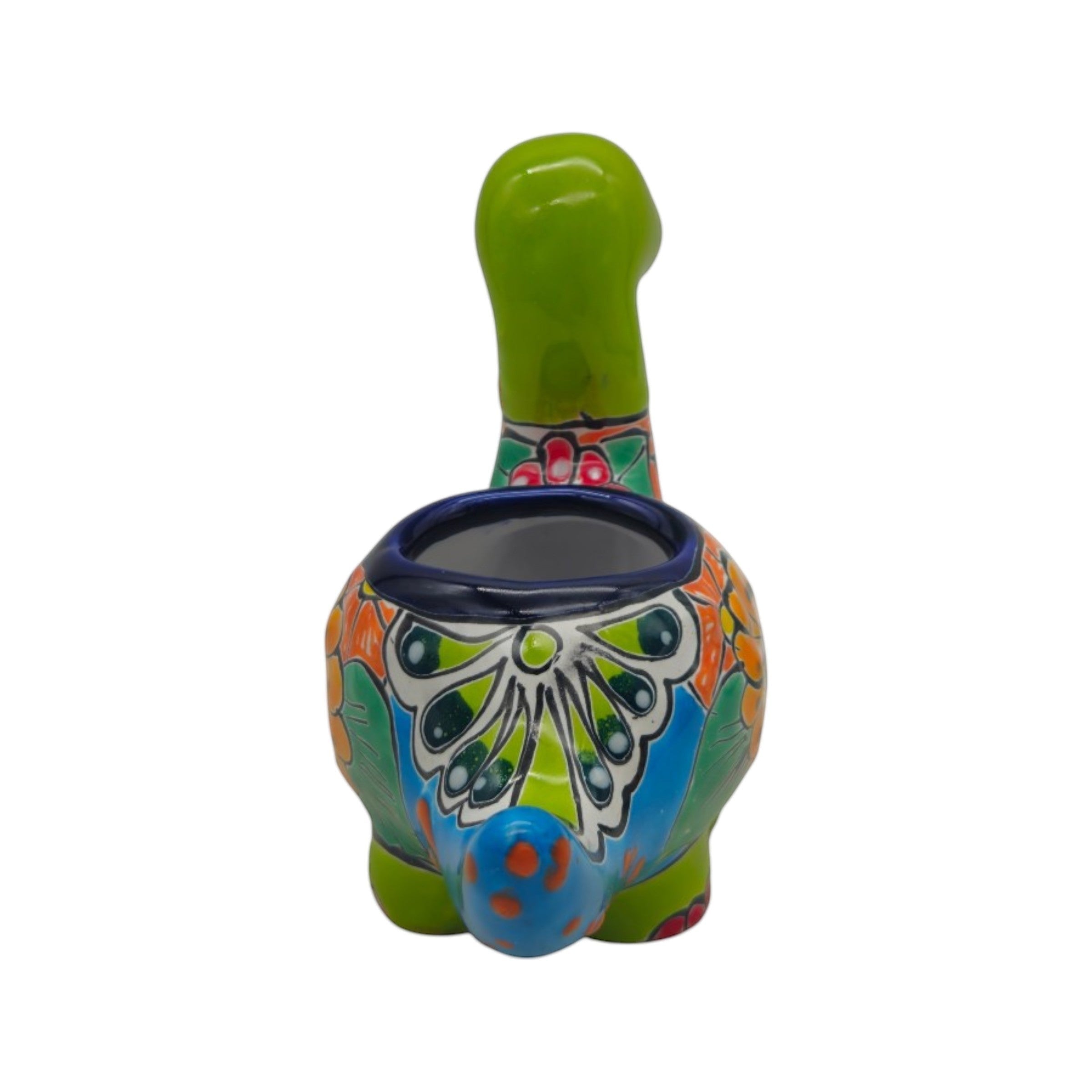 Talavera Brachiosaurus Planter | Colorful Dinosaur Pot