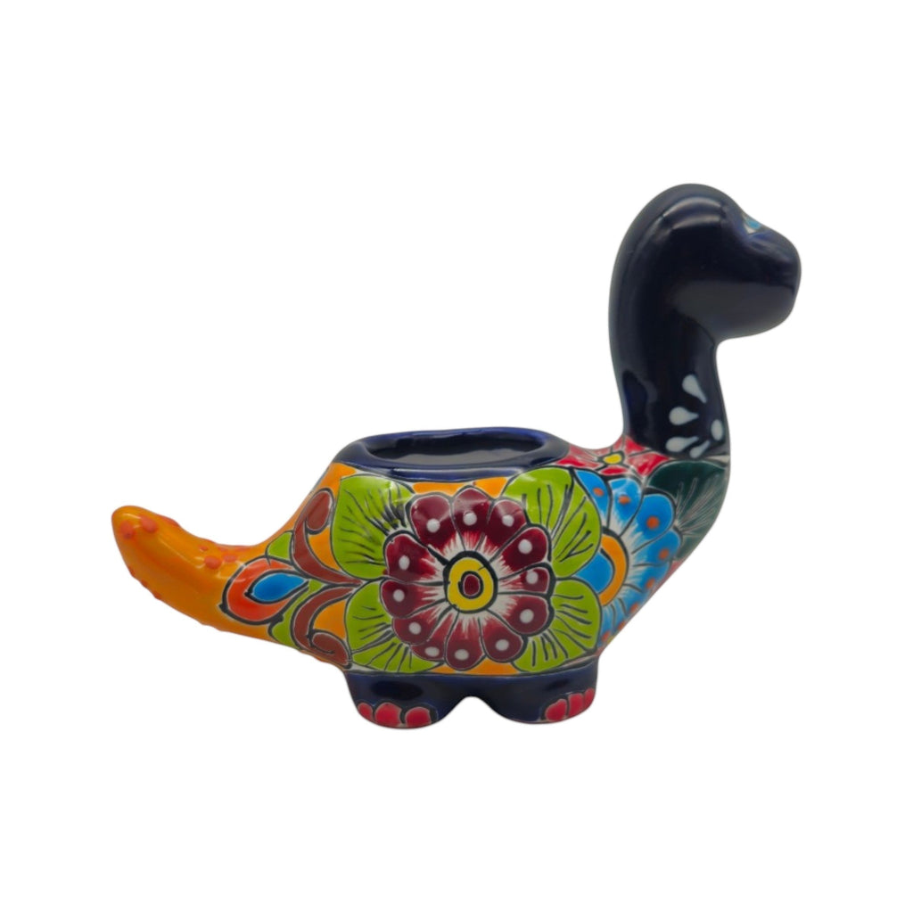 Talavera Brachiosaurus Planter | Colorful Dinosaur Pot