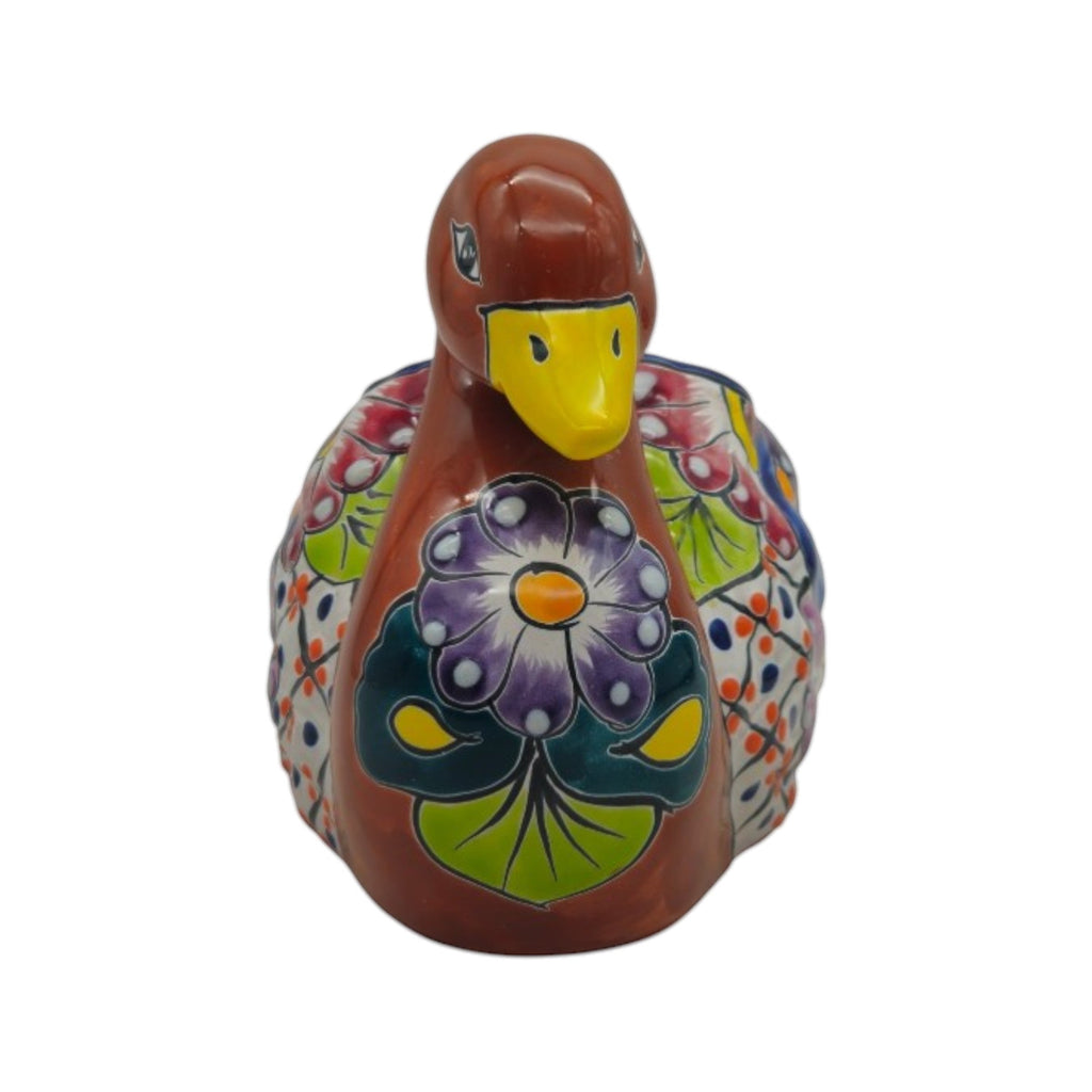 Colorful Talavera Duck Planter | Mexican Succulent Pottery Art