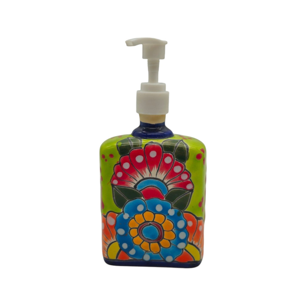Hand-Painted Talavera Soap Pump | Colorful Ceramic Dispenser