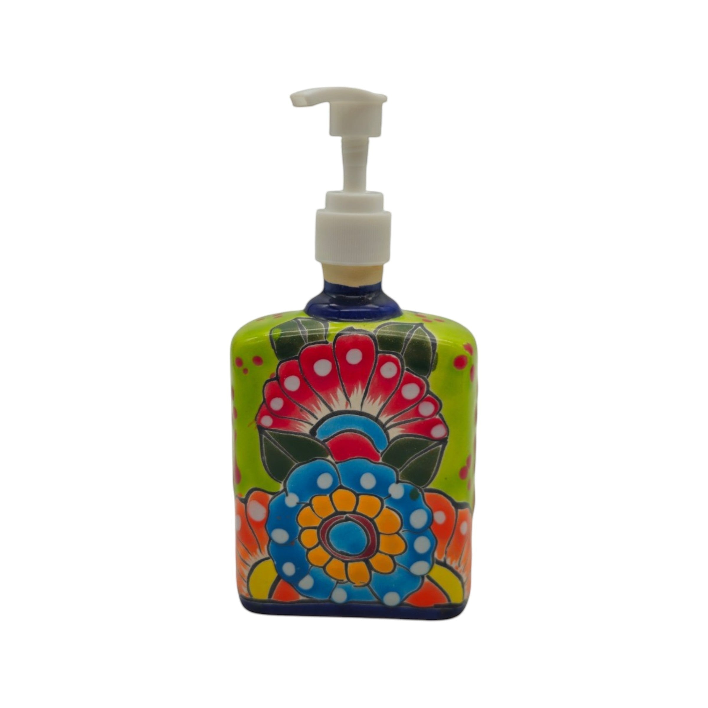 Hand-Painted Talavera Soap Pump | Colorful Ceramic Dispenser