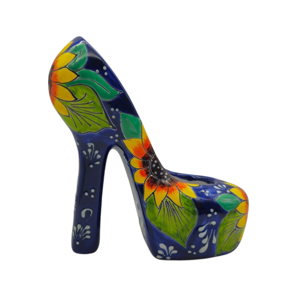 Talavera High Heel Statue | Sunflower Design