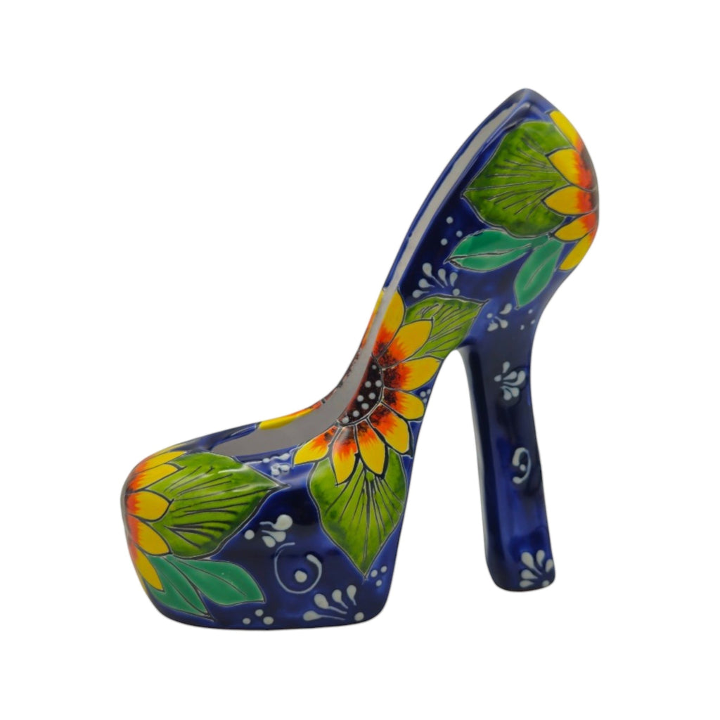 Talavera High Heel Statue | Sunflower Design