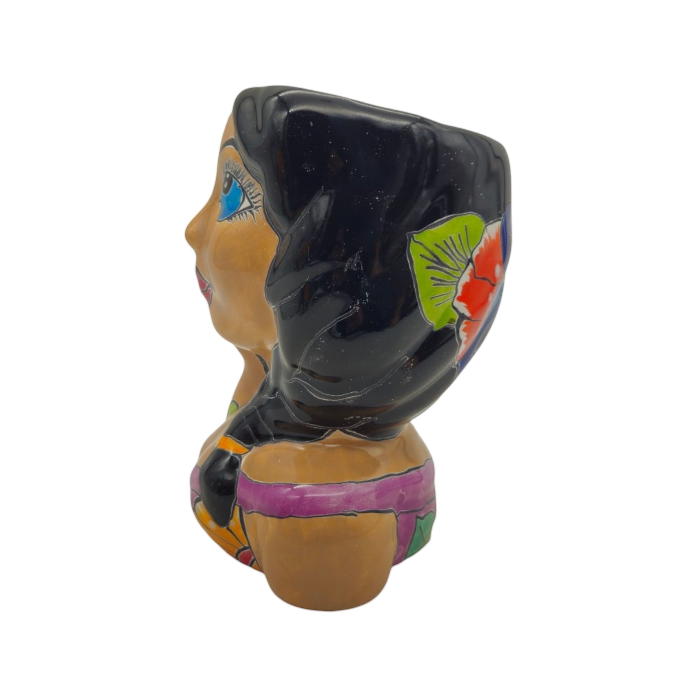 Talavera Lady Planter | Hand-Painted Mexican Decor