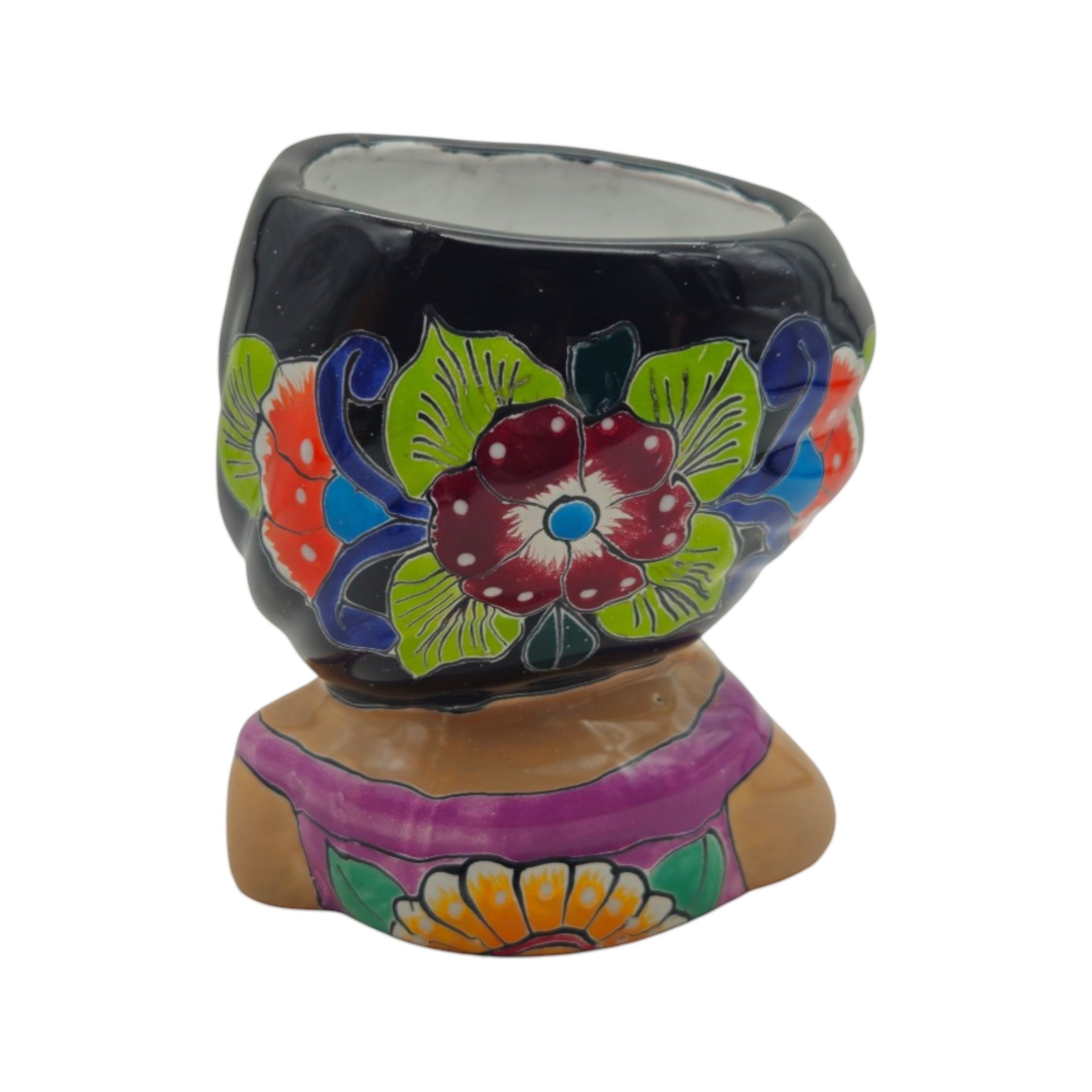 Talavera Lady Planter | Hand-Painted Mexican Decor