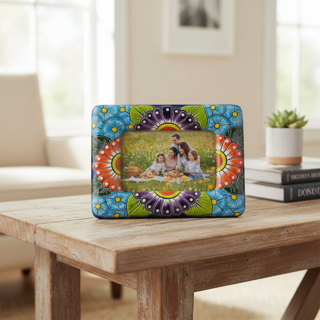 Talavera Picture Frame | Colorful Handmade Mexican Home Decor