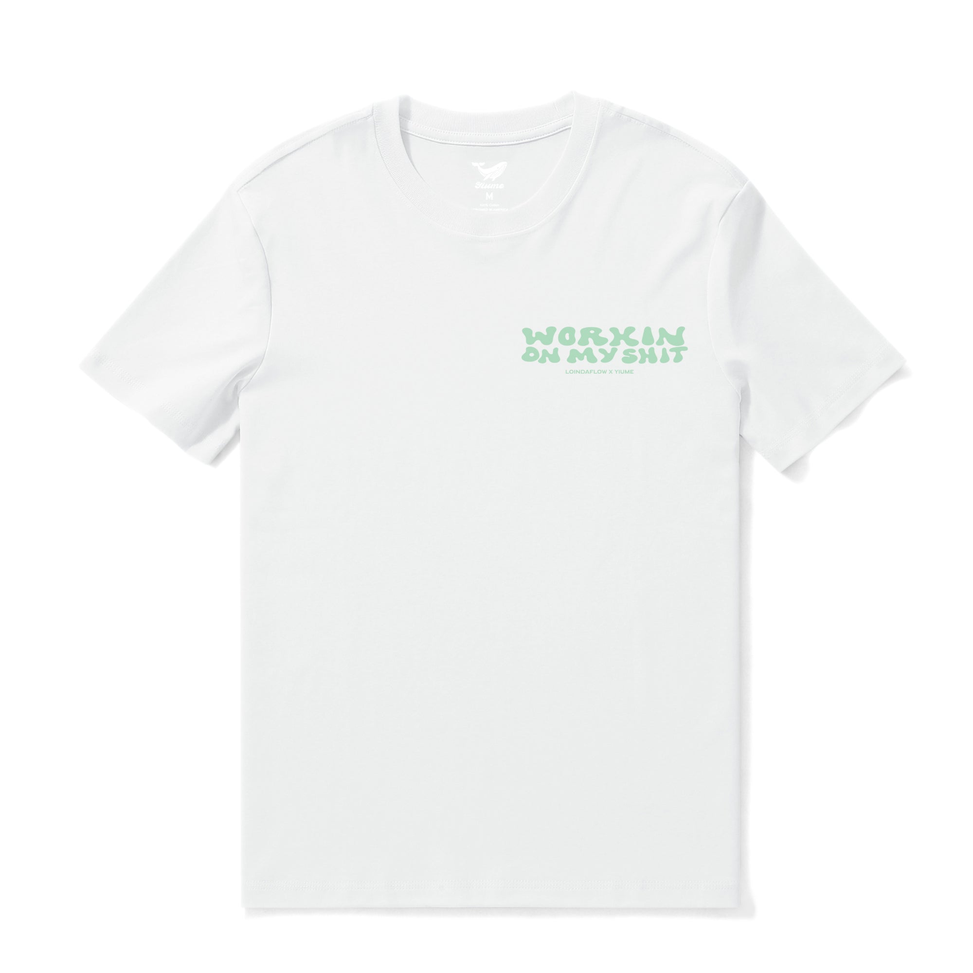 Hawaiian Tee For Men Working on Myself By Loindaflow Tee Crew Neck 100% Cotton - WHITE By Laihha Organna