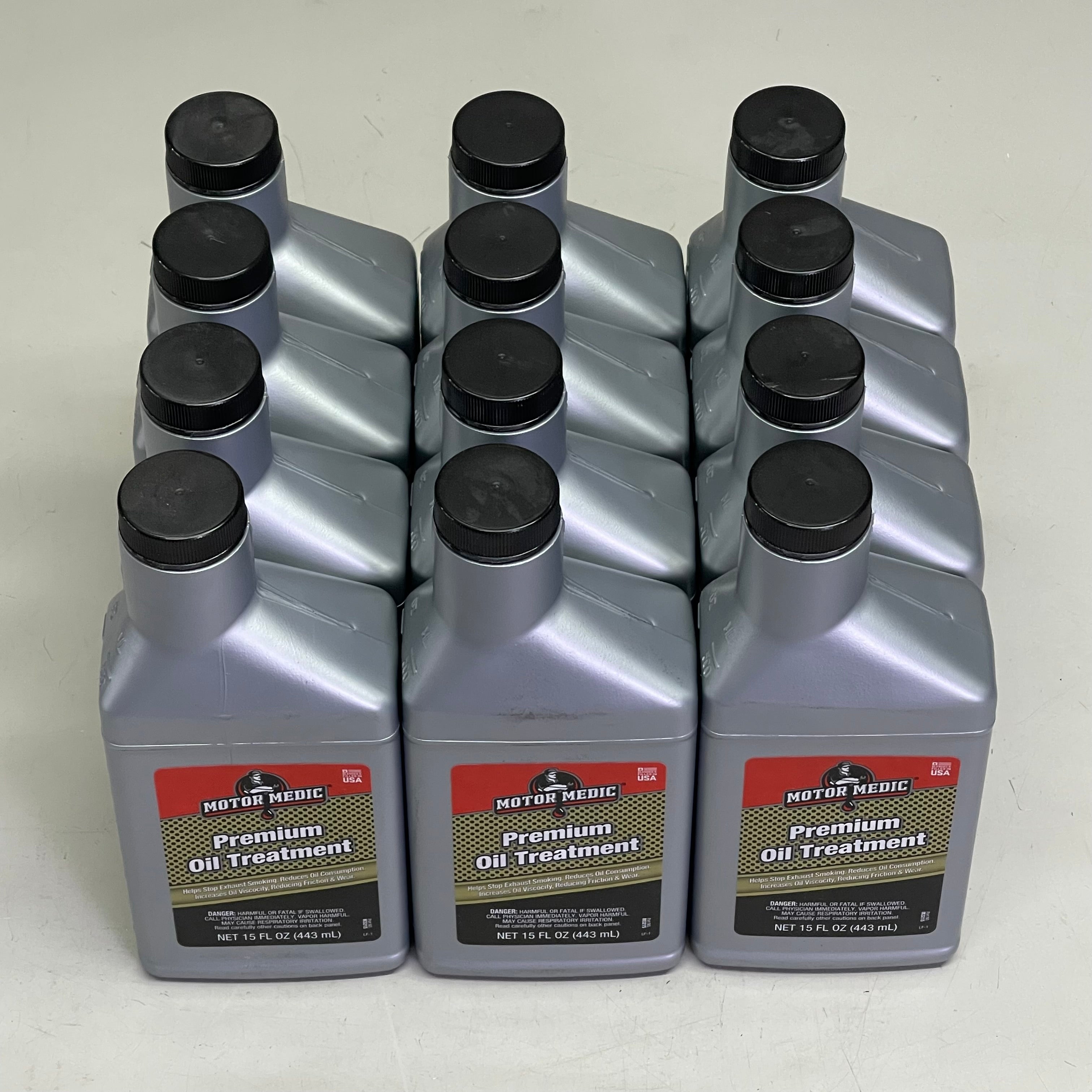 MOTOR MEDIC (12 PACK) Premium Oil Treatment 15 fl oz Grey M3215