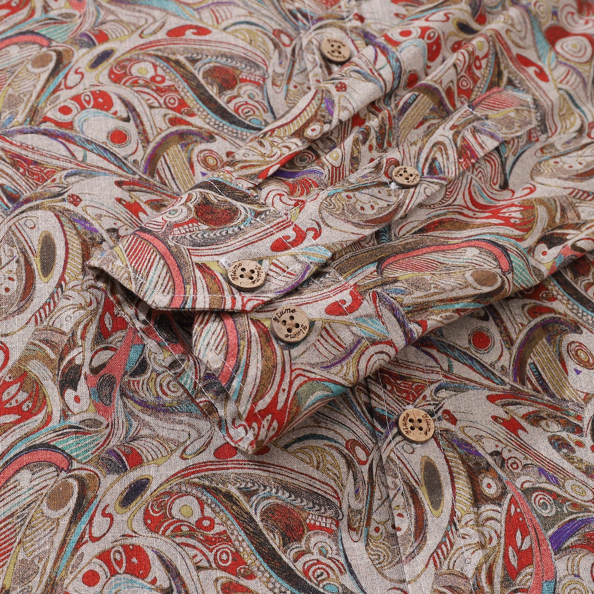 Men's Hawaiian Shirt Geometry of Tradition Cotton Button-down Long Sleeve Aloha Shirt By Cigar