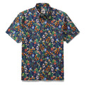 Floral Hawaiian Shirt For Men Button-down Short Sleeve 100% Cotton Shirt By Rachel Parker