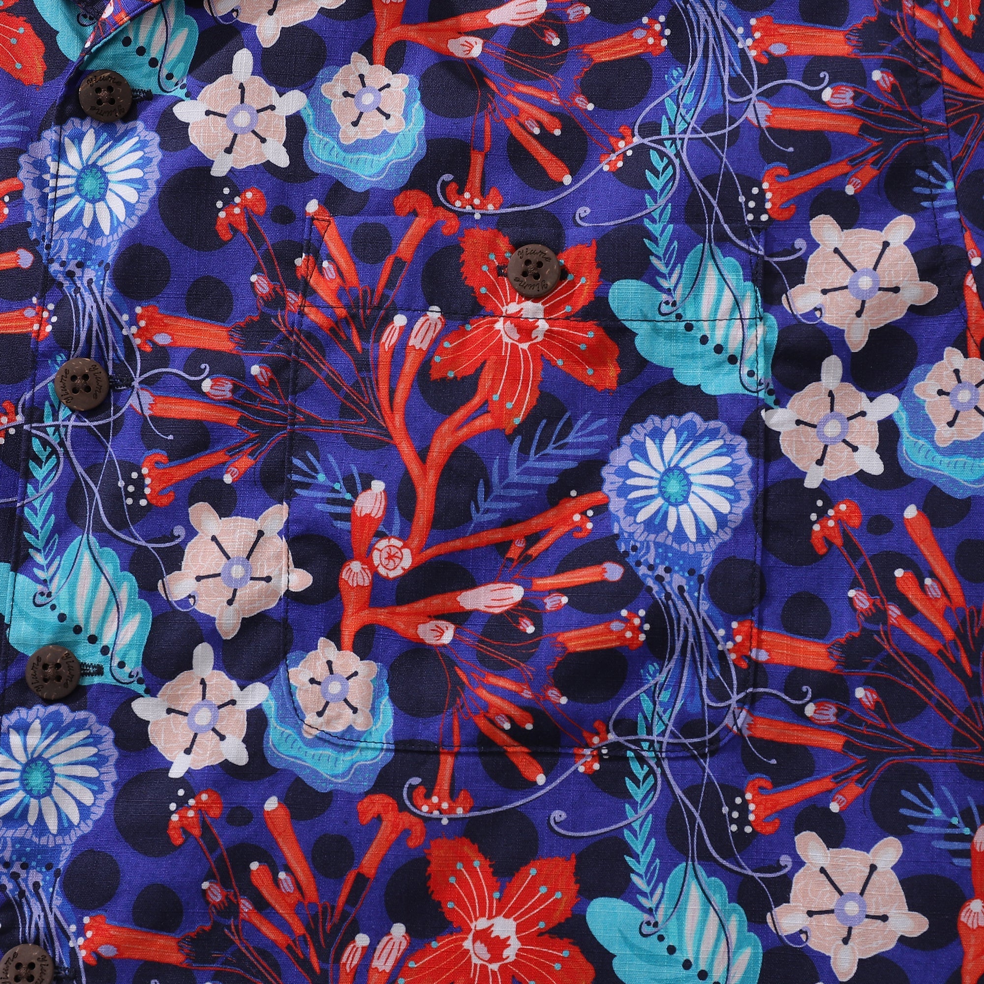 Summer Hawaiian Shirt For Men The Big Dive By Lucille Pattern Print Shirt Camp Collar 100% Cotton