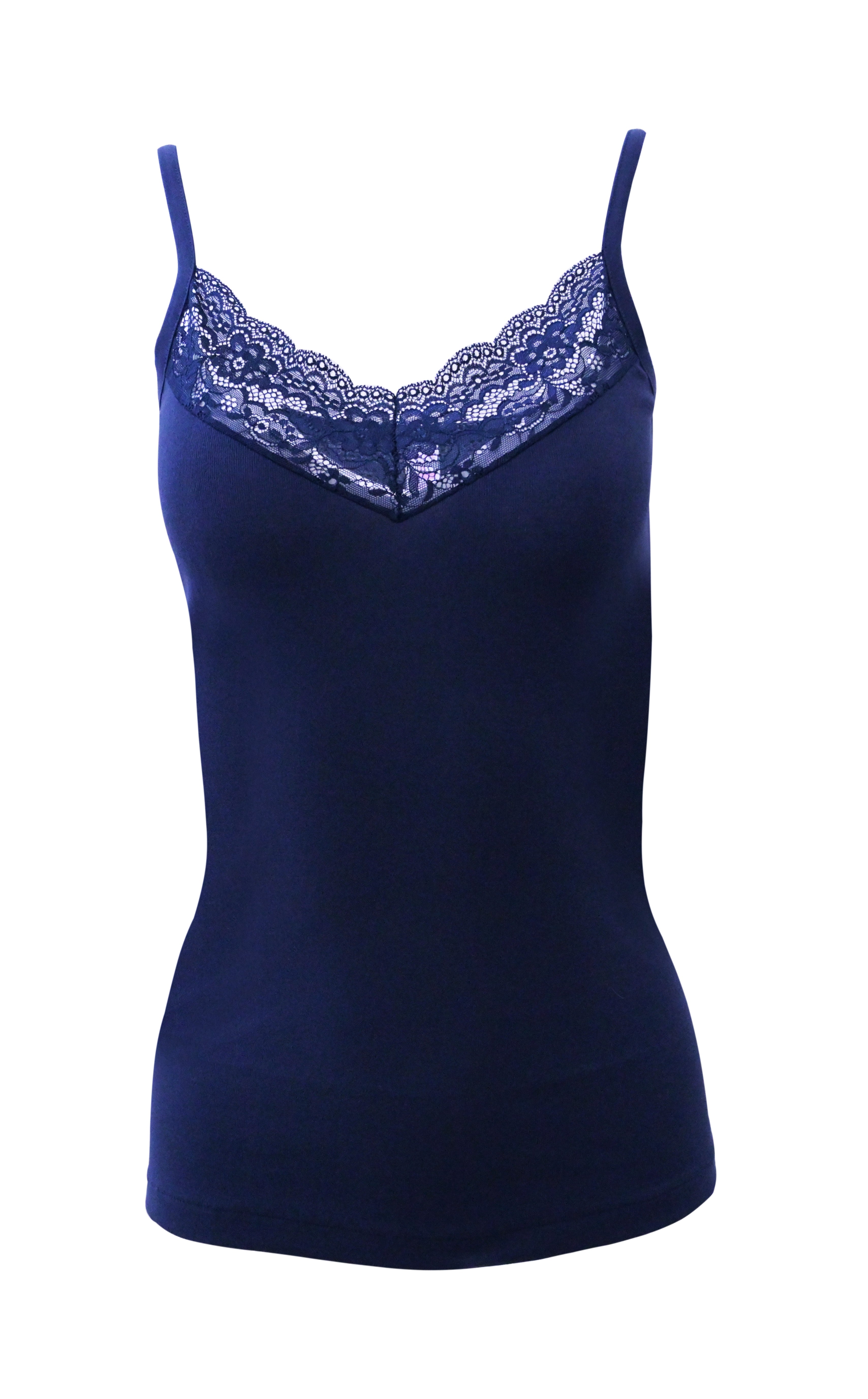 Mare Luxury 100% Mako Cotton Women's Lace-Trimmed Camisole. Proudly Made in Italy (266)