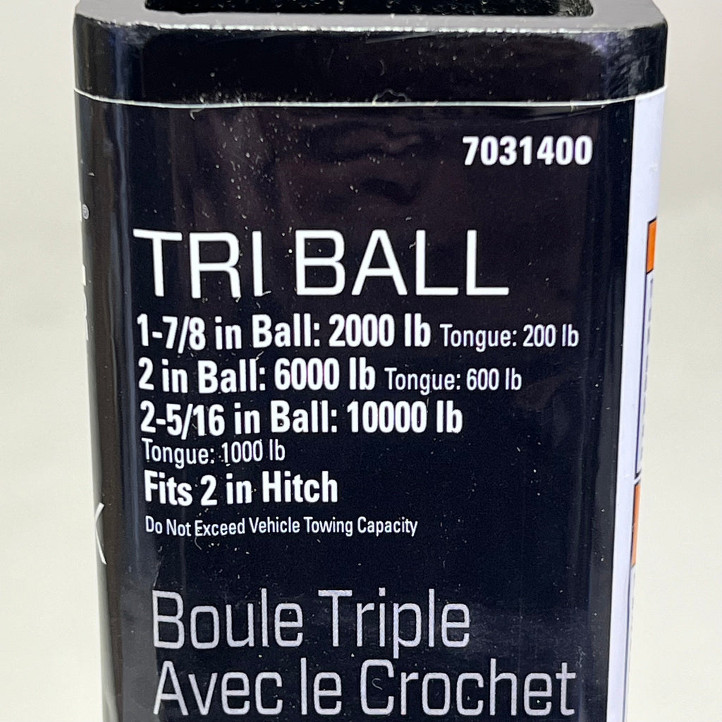 REESE TOWPOWER Tri-Ball w/ Hook Fits 2" Square Receiver Universal Fit 7031400