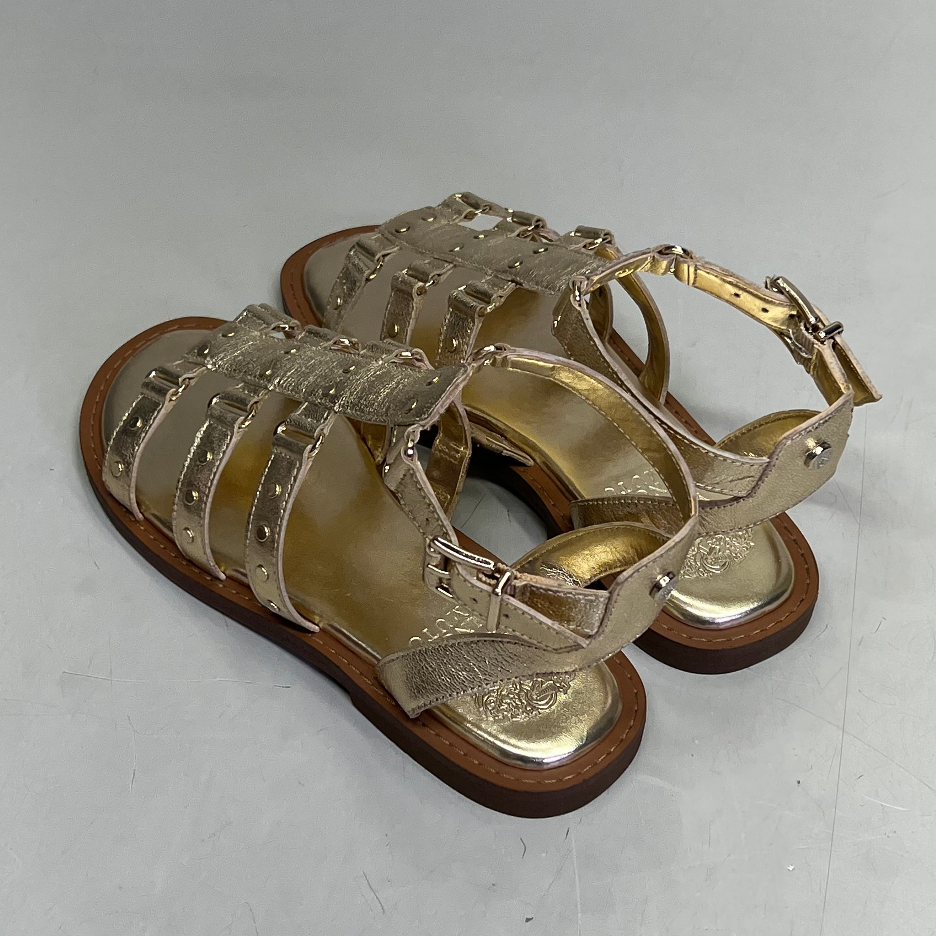 VINCE CAMUTO Leather Studded Gladiator Sandals Women's Sz 7.5M Egyptian Gold