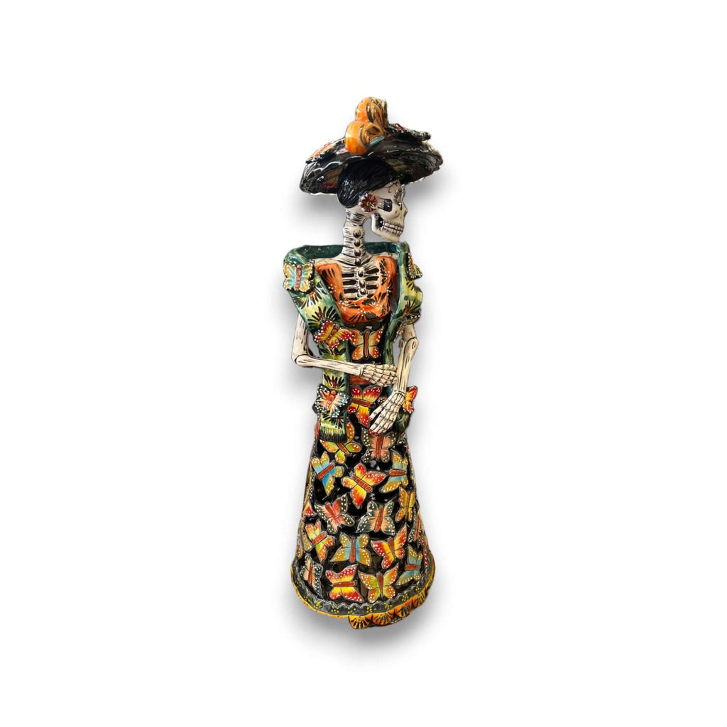 Talavera Day of the Dead Pottery | 27-Inch Tall Skeleton Woman