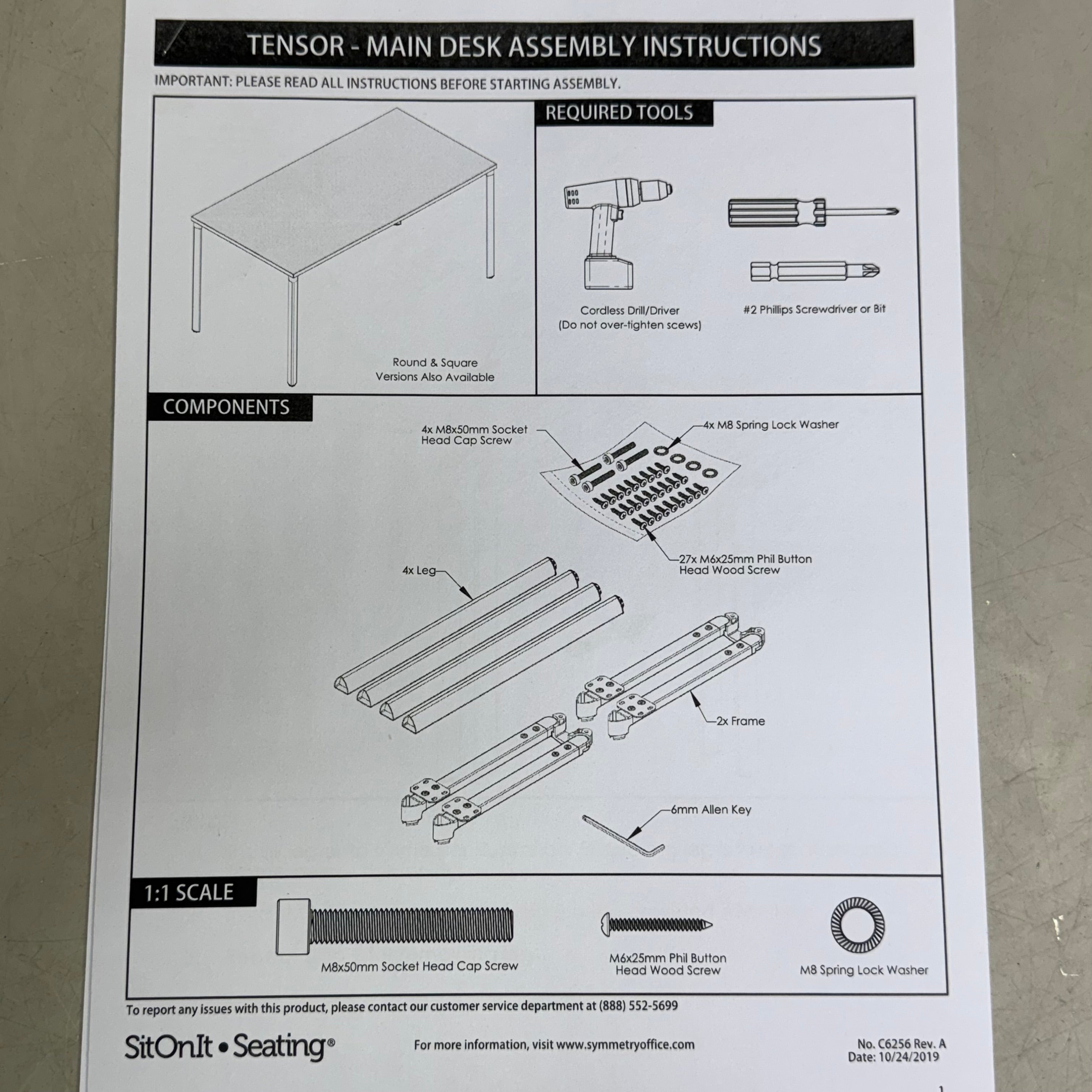 SITONIT SEATING Tensor Leg Set White White 80-009546-02