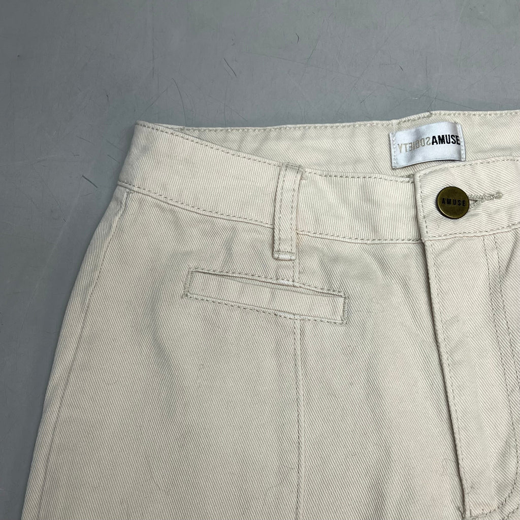 AMUSE SOCIETY Flying High Jeans Flared Leg Women's Sz 26 Banana A301FLY