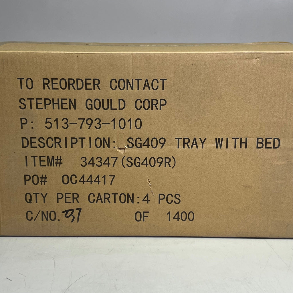 STEPHEN GOULD CORP (4 PACK) Slim Line Double Pushers Tray With Bed Black SG409