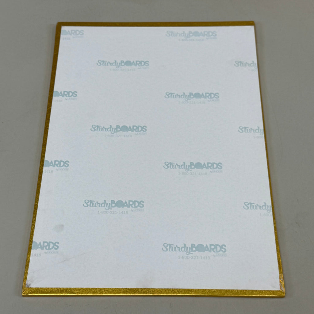 STURDYBOARD Rectangle High Density Fiber Boards White/Gold UNSB0913EG (10 Pack)
