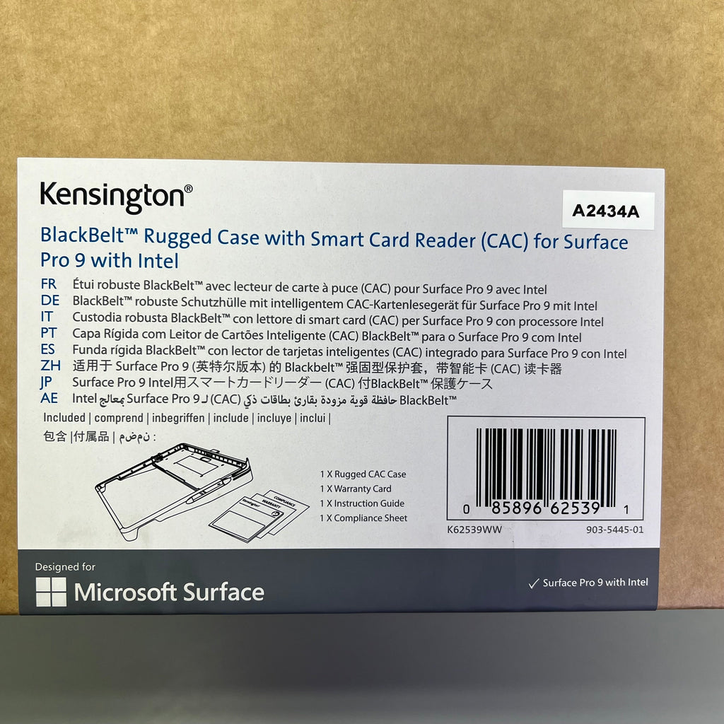 KENSINGTON  Blackbelt Rugged Case W/ CAC Reader For Surface Pro 9 K62539WW