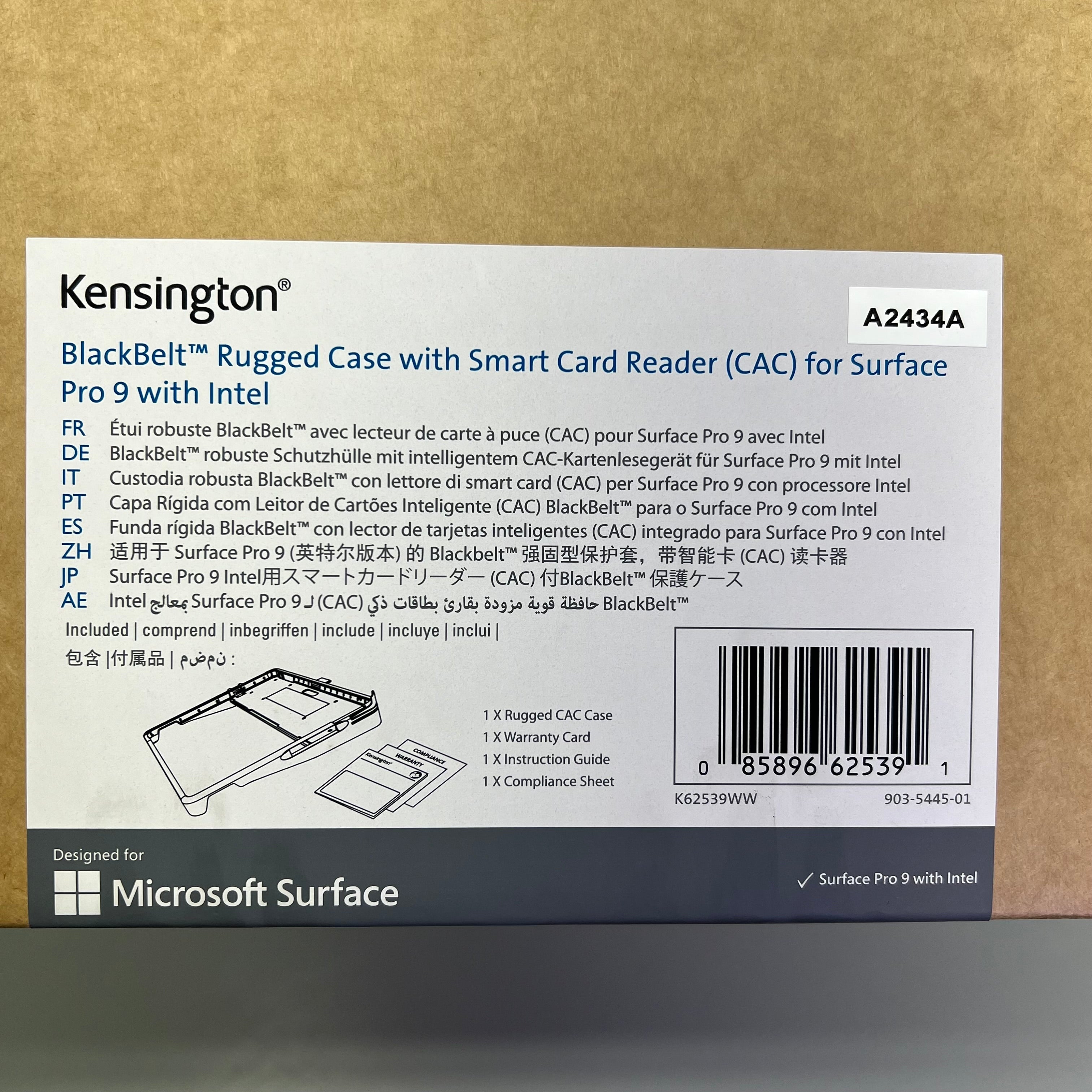 KENSINGTON  Blackbelt Rugged Case W/ CAC Reader For Surface Pro 9 K62539WW