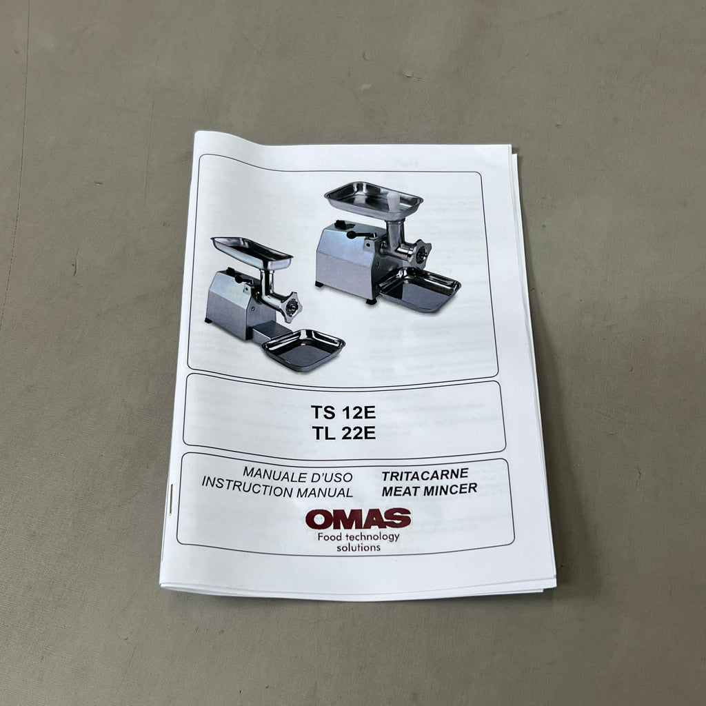 OMAS Aluminum Countertop Electric Meat Grinder Chrome TS-12E