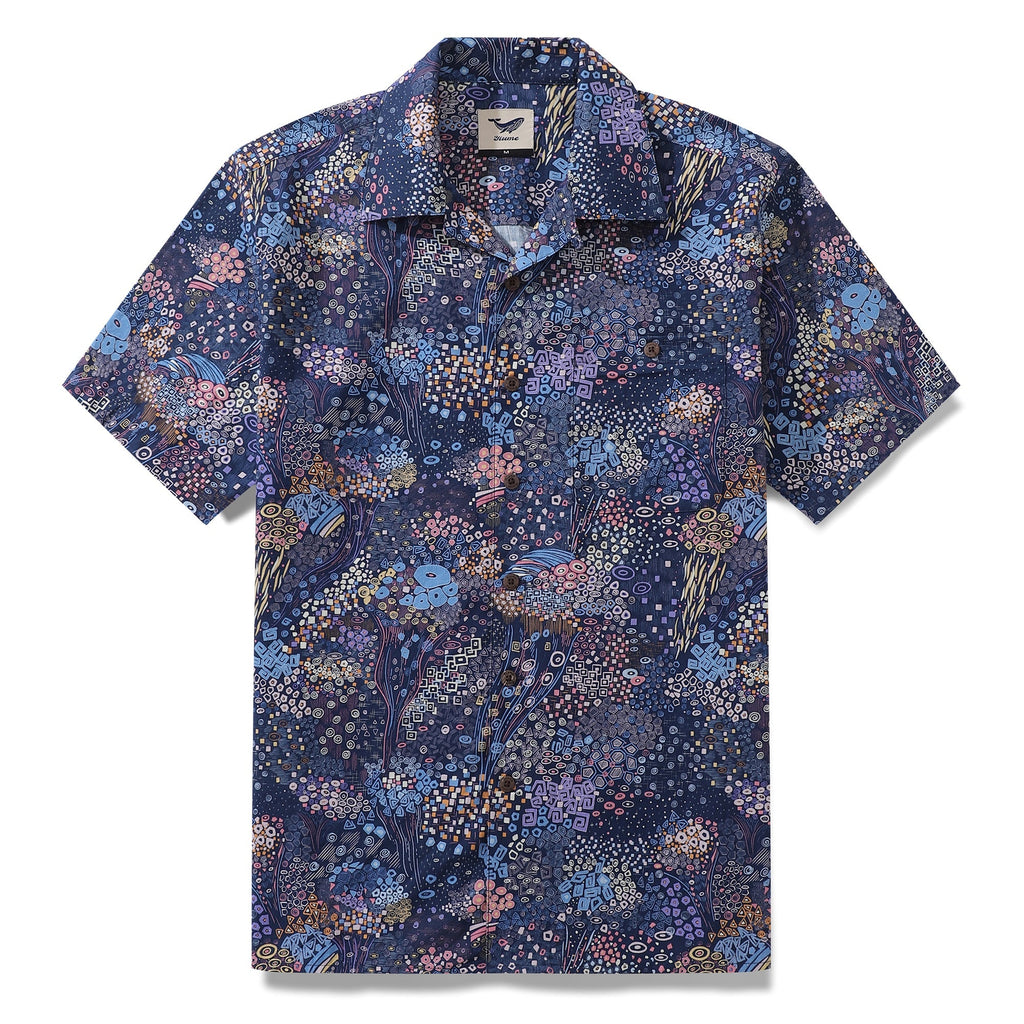 Hawaiian Shirt For Luminous Wonders Shirt Camp Collar 100% Cotton By Sherry