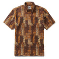 1940s Hawaiian Shirt For Men TIKI Print Cotton Button Down Short Sleeve Aloha Shirt By Sun
