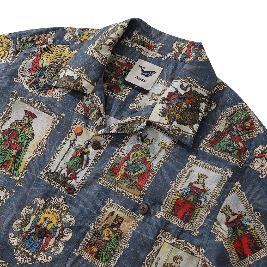 Hawaiian Shirt For Men The Twelve Main Gods Print Shirt Camp Collar 100% Cotton By Sun