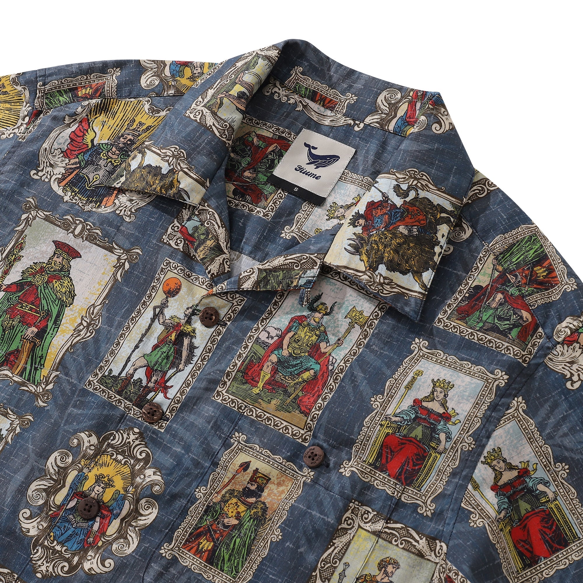 Hawaiian Shirt For Men The Twelve Main Gods Print Shirt Camp Collar 100% Cotton By Sun