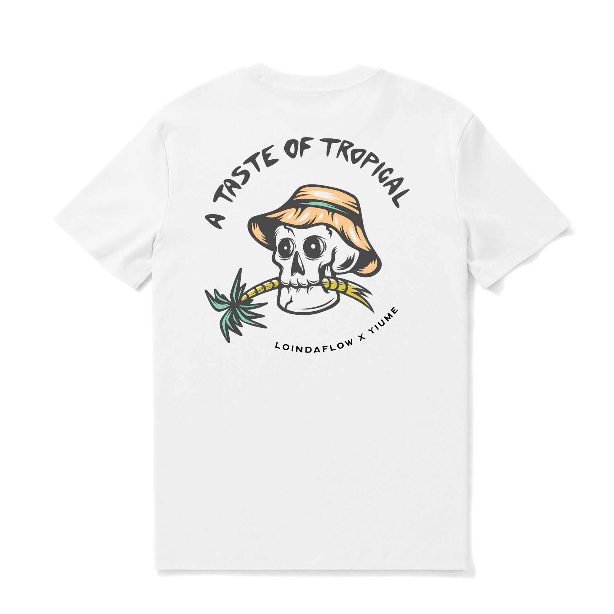 Hawaiian Tee For Men Taste of Tropical By Loindaflow Tee Crew Neck 100% Cotton - WHITE By Laihha Organna