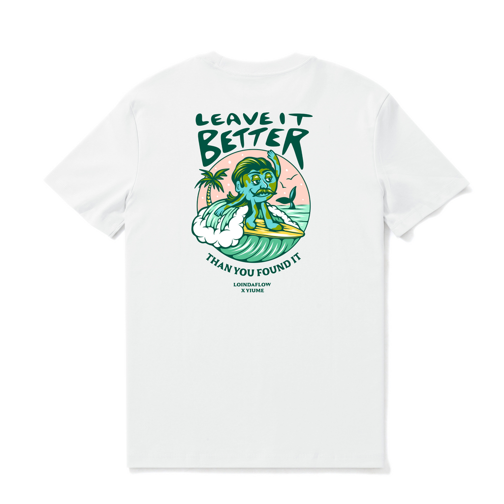 Hawaiian Tee For Men Leave It Better By Loindaflow Tee Crew Neck 100% Cotton - WHITE By Laihha Organna