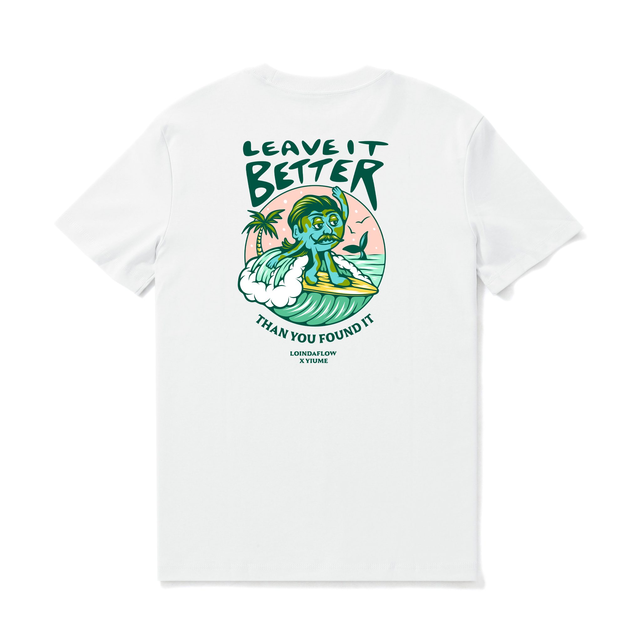 Hawaiian Tee For Men Leave It Better By Loindaflow Tee Crew Neck 100% Cotton - WHITE By Laihha Organna