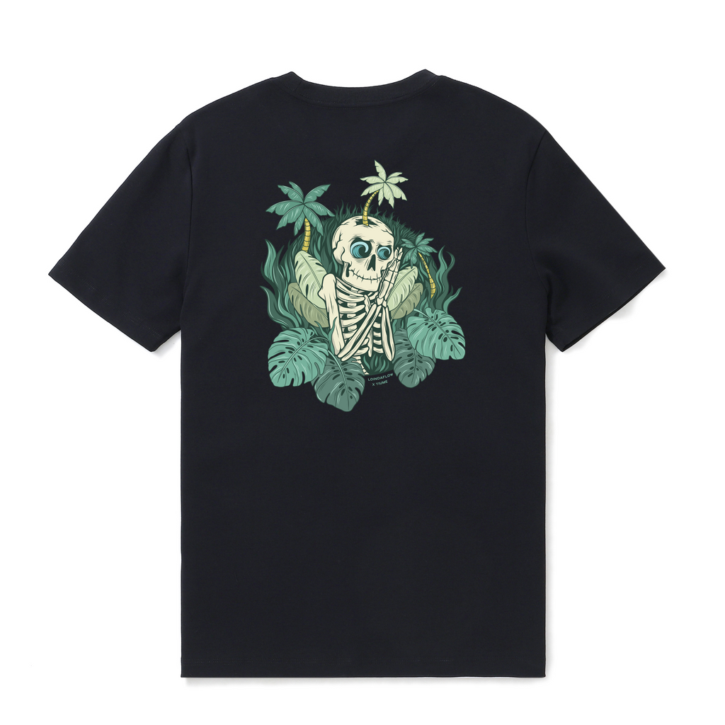 Hawaiian Tee For Men Mind Surfing By Loindaflow Tee Crew Neck 100% Cotton - BLACK By Laihha Organna