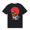 Hawaiian Tee For Men Yakuza Pug Tee Crew Neck 100% Cotton - BLACK By Shawn