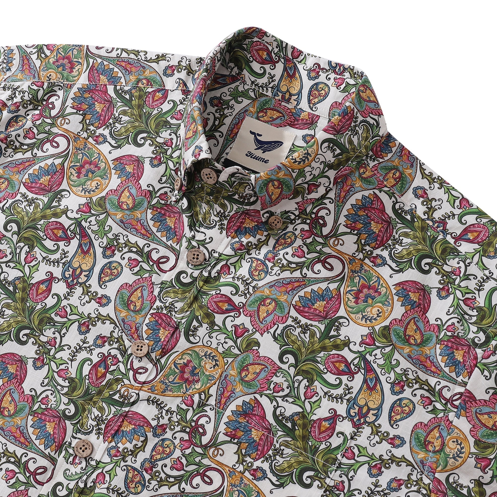Hawaiian Shirt For Men Sophisticated Botanical Romance Button-down Shirt Short Sleeve 100% Cotton Shirt By Yeti