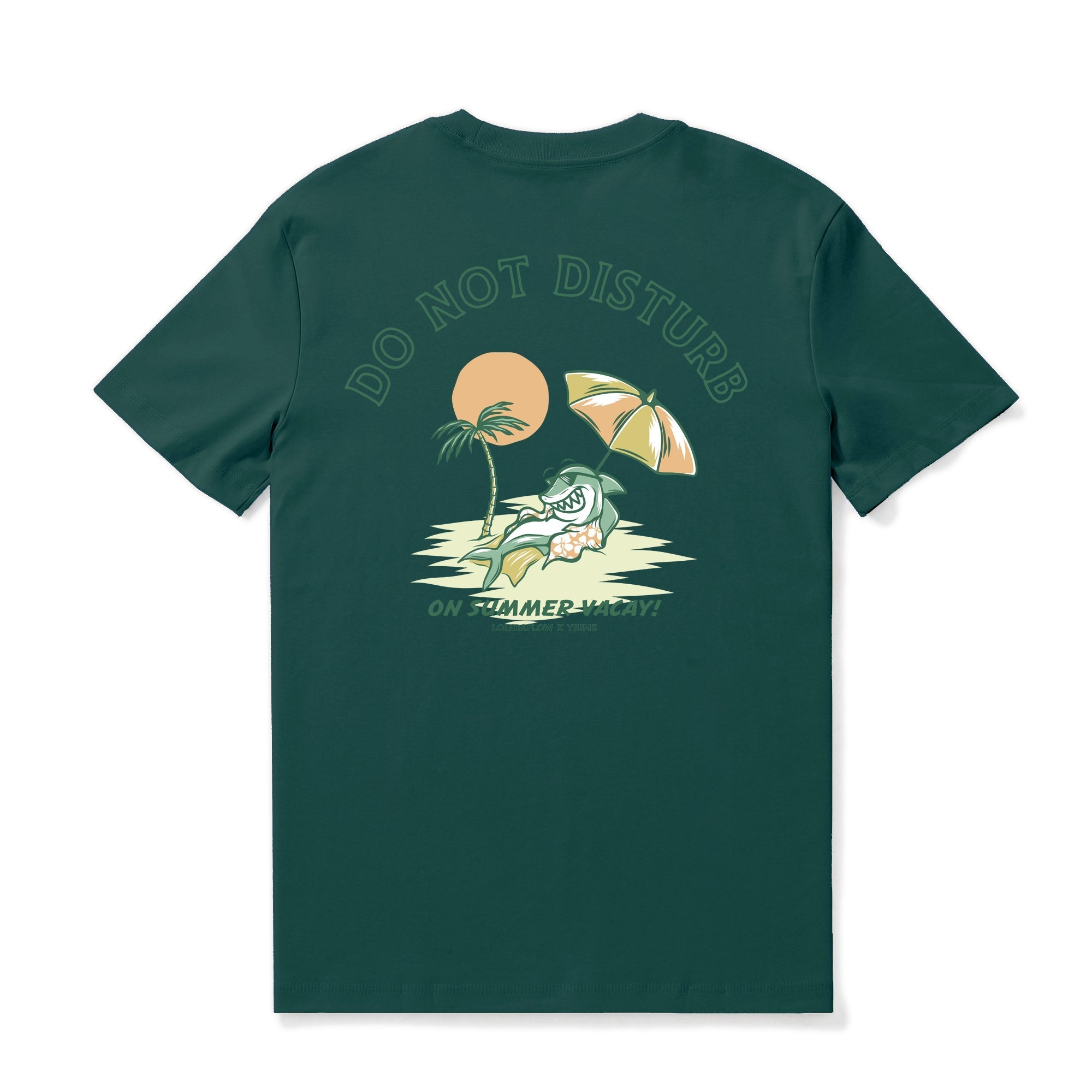 Hawaiian Tee For Men Do not Disturb By Loindaflow Tee Crew Neck 100% Cotton - DARK GREEN By Laihha Organna