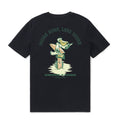 Hawaiian Tee For Men More Surf - Less Work By Loindaflow Tee Crew Neck 100% Cotton - BLACK By Laihha Organna