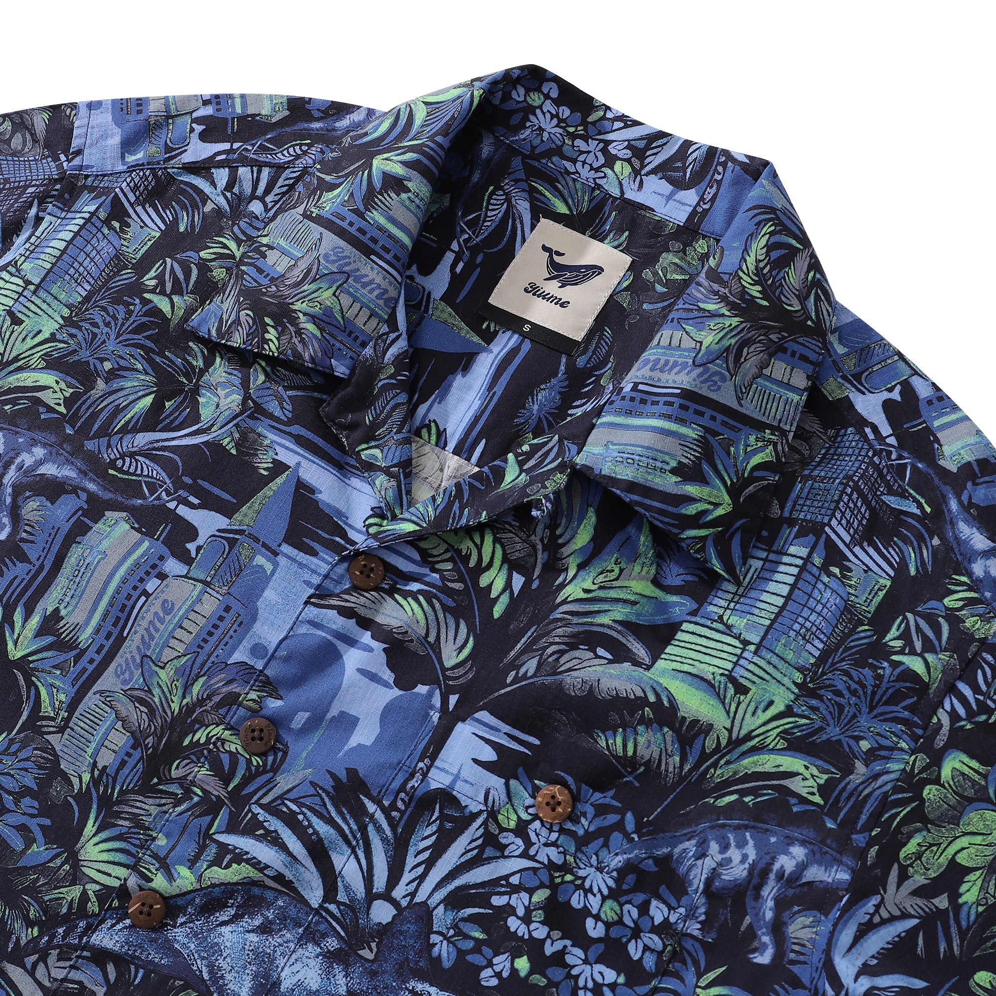 Hawaiian Shirt For Men Tropical Mirage Print Shirt Camp Collar 100% Cotton By Cigar