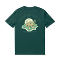 Hawaiian Tee For Men Taking the day off By Loindaflow Tee Crew Neck 100% Cotton - DARK GREEN By Laihha Organna