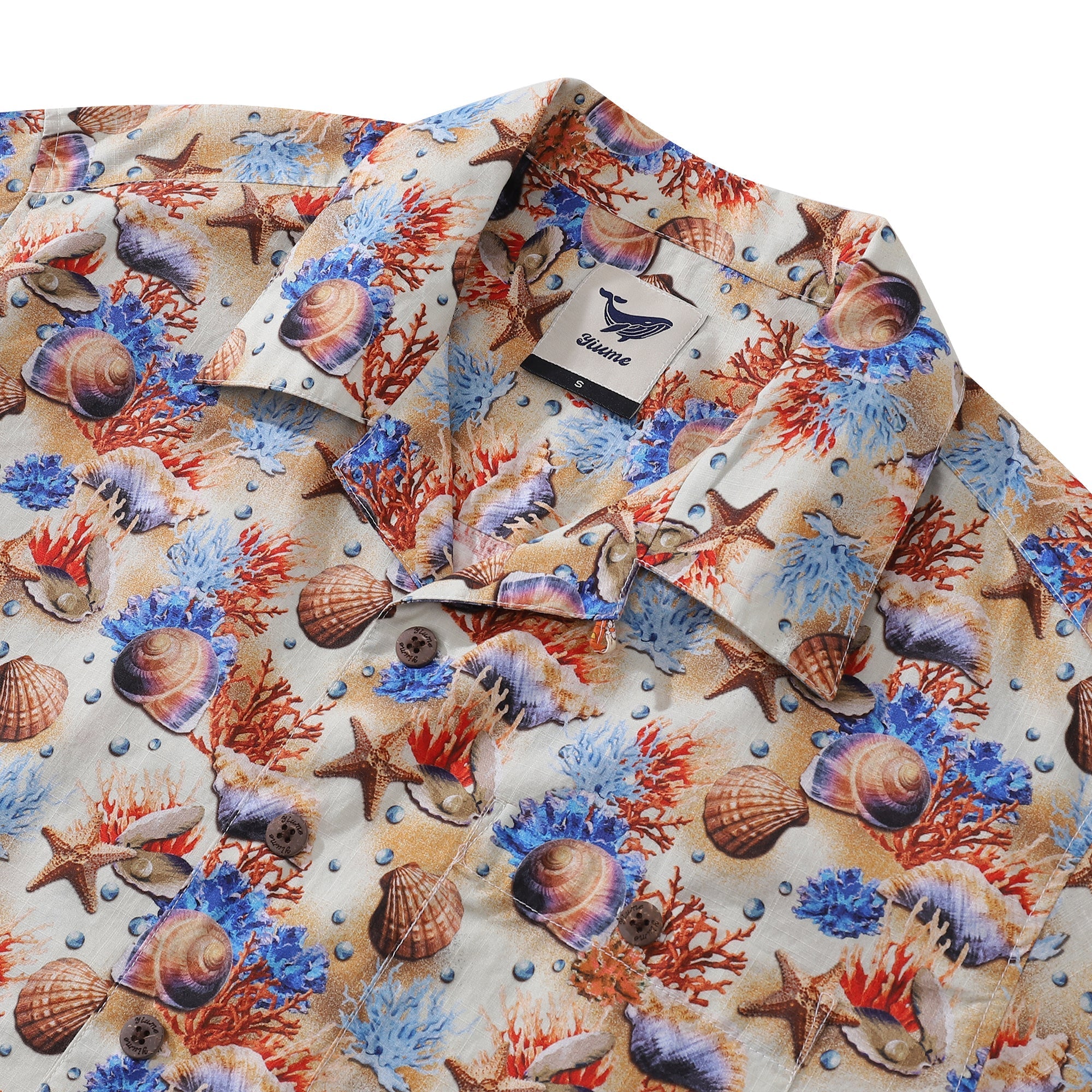 Hawaiian Shirt For Men Secrets of the Sea Shirt Camp Collar 100% Cotton By Yakima