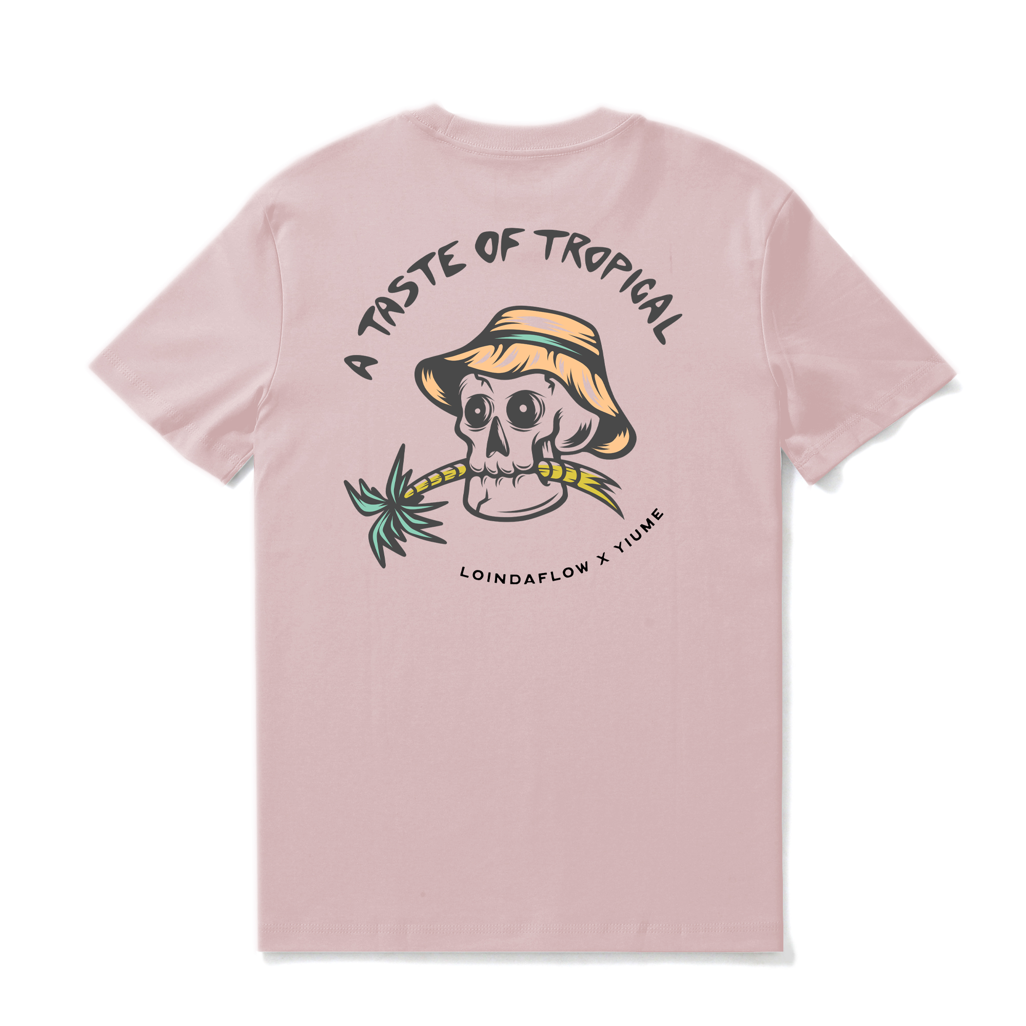 Hawaiian Tee For Men Taste of Tropical By Loindaflow Tee Crew Neck 100% Cotton - PINK By Laihha Organna
