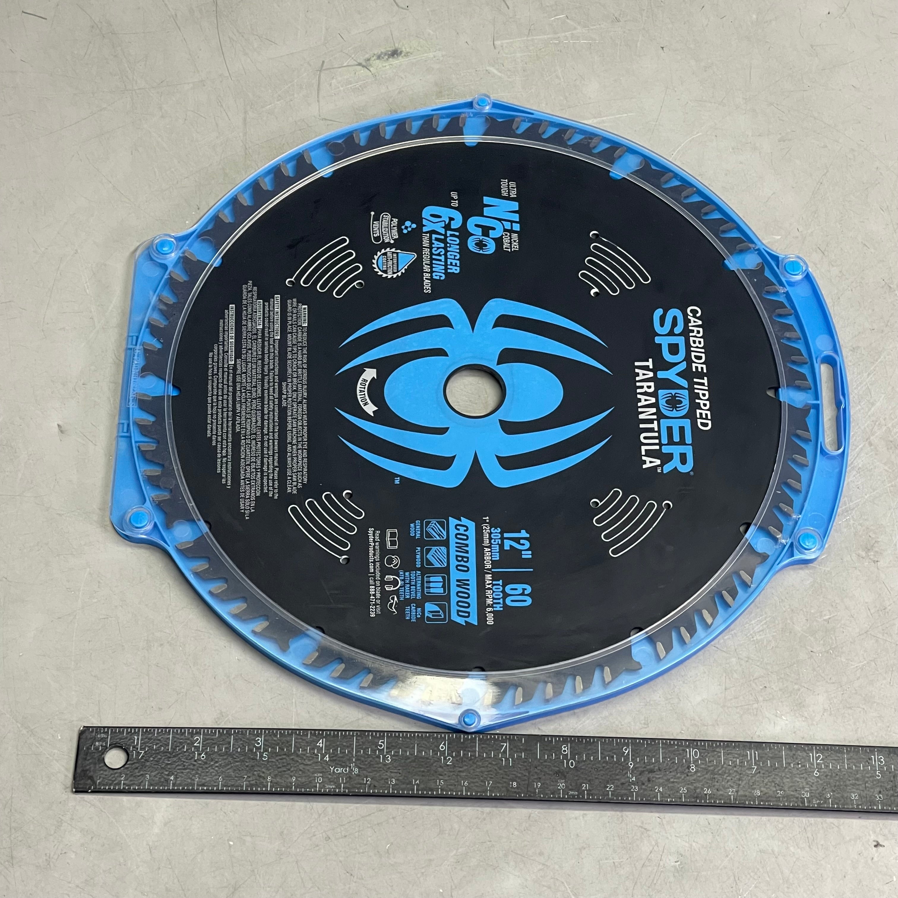 SPYDER Tarantula Combo Wood Circular Saw Blade 60-Tooth, 12" Black 13022