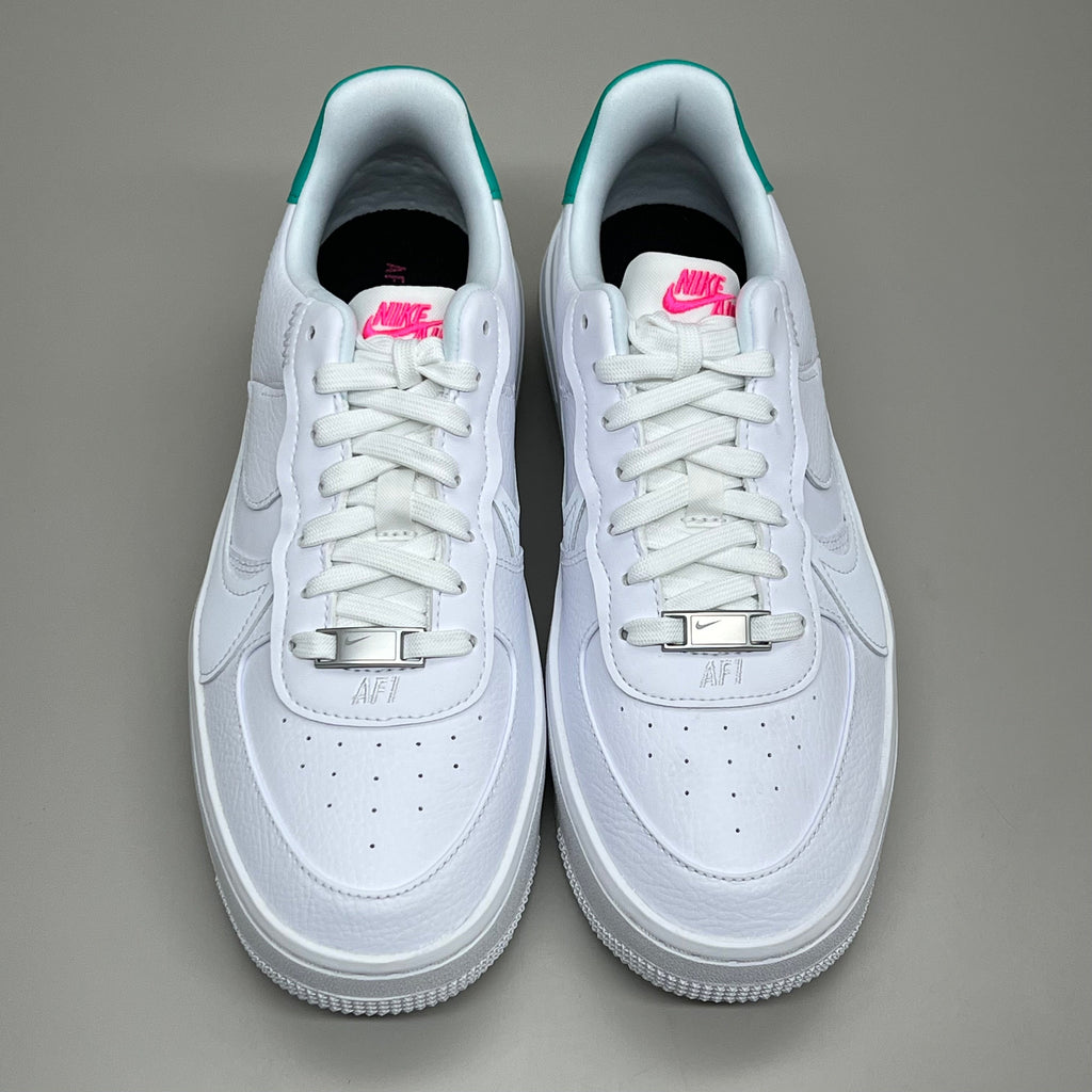 NIKE Air Force 1 PLT.AF.ORM Tapered Toe Shoes Sz Women's 8.5 White/Pink/Blue FN7180-100