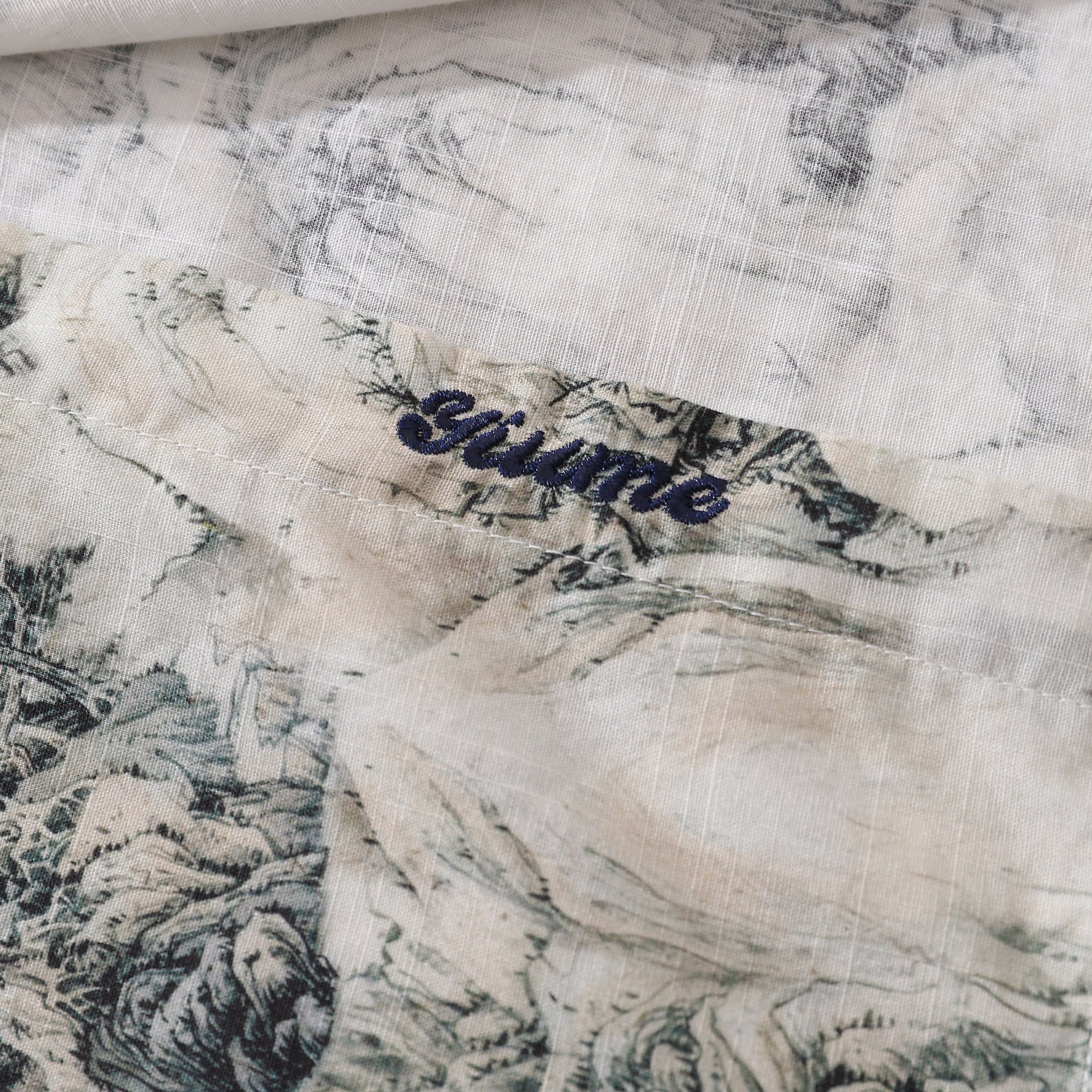Men's Hawaiian Shirt Enchanting Mountain Landscape Cotton Button-down Long Sleeve Aloha Shirt By Amy