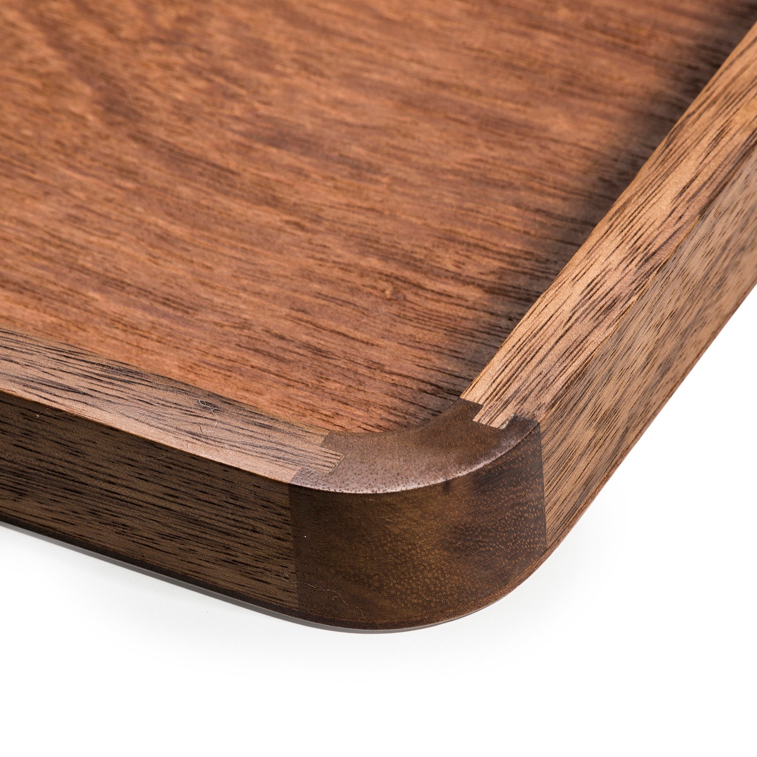 Solid Acacia Wood Serving Tray, 18" x 14" Wooden Serving Tray with Handles