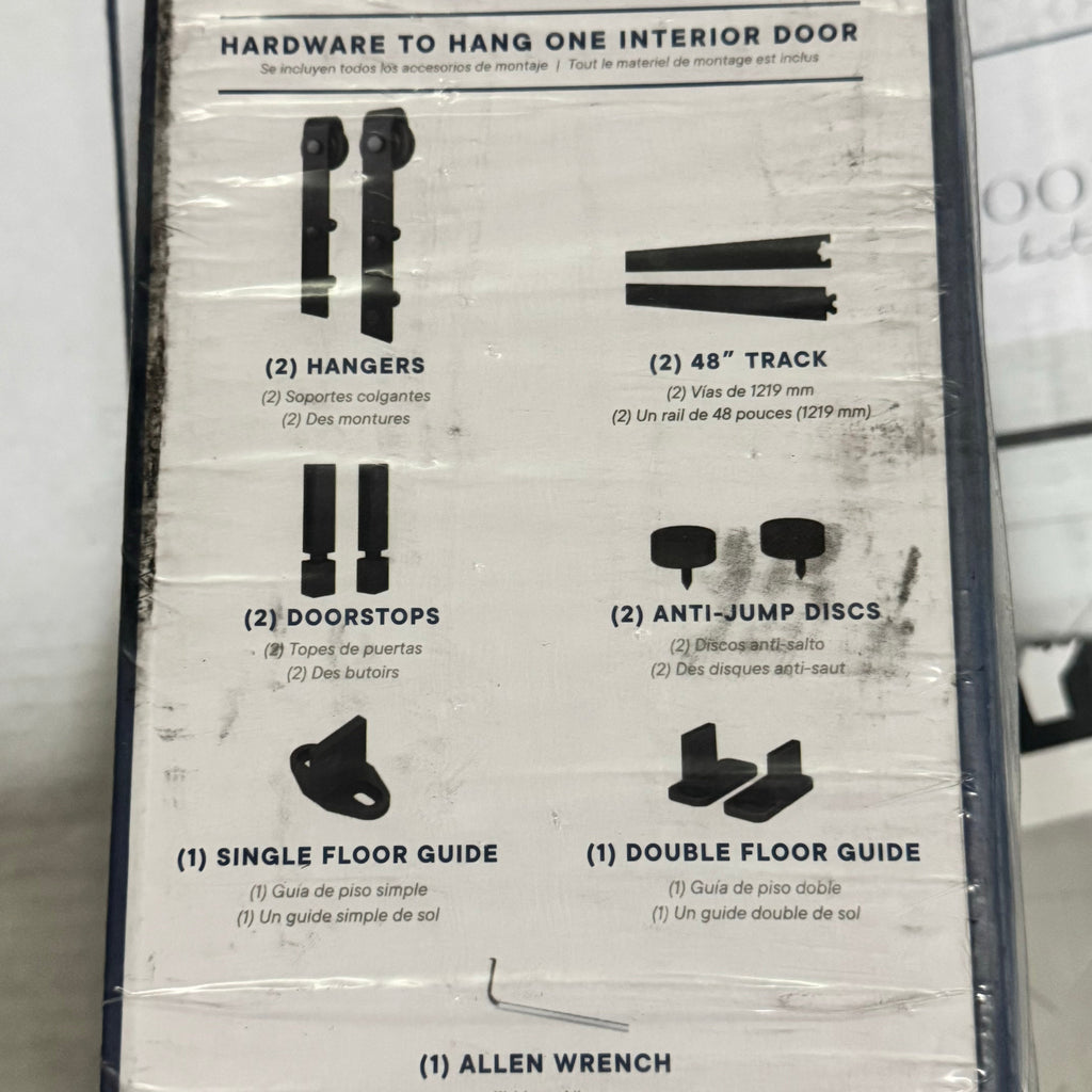 NATIONAL HARDWARE Interior Sliding Door Hardware Kit Sz 96” Matte Black