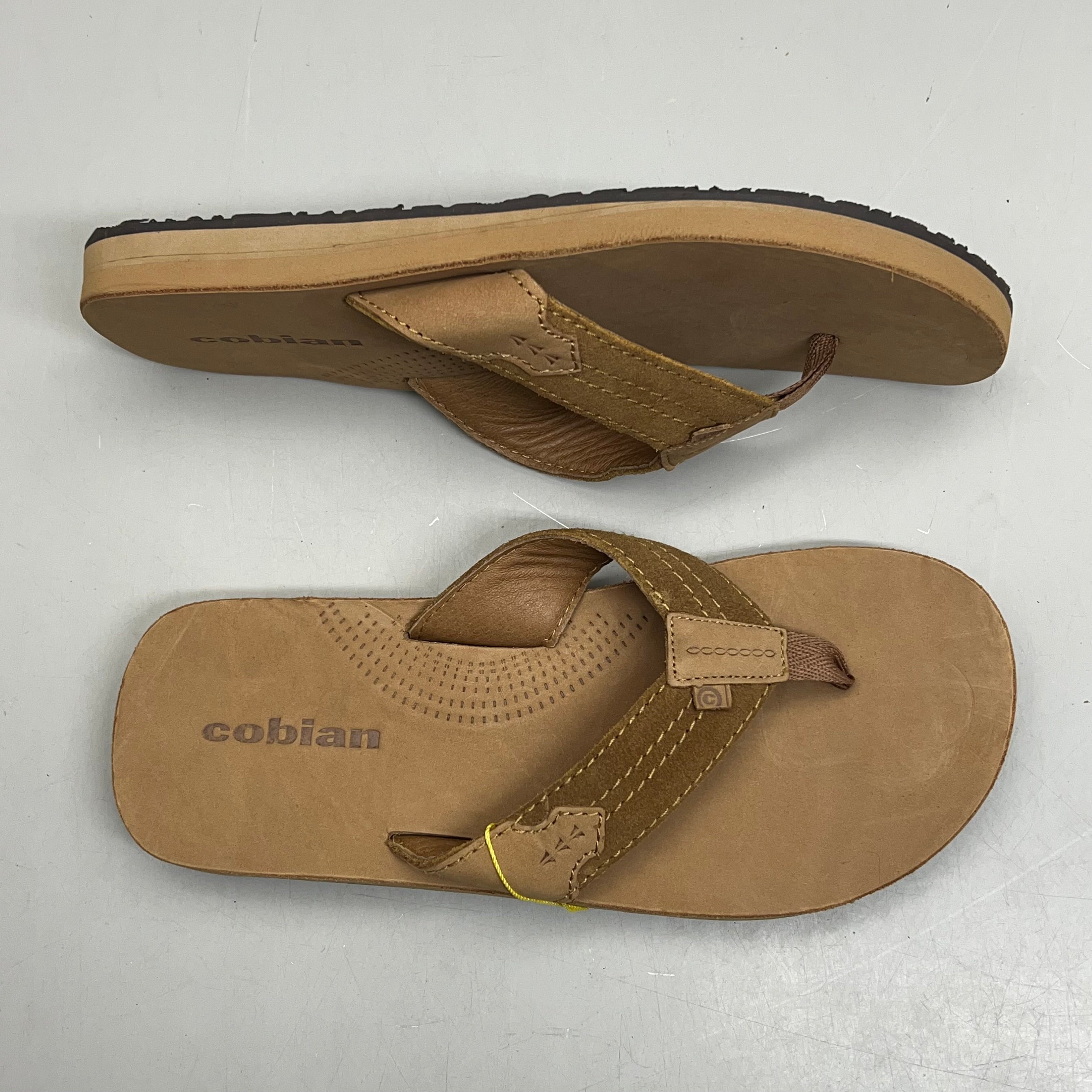 COBIAN Lazo Premium Leather Sandals Men's Sz 13 EU 46 Tan LZO-24-230-13